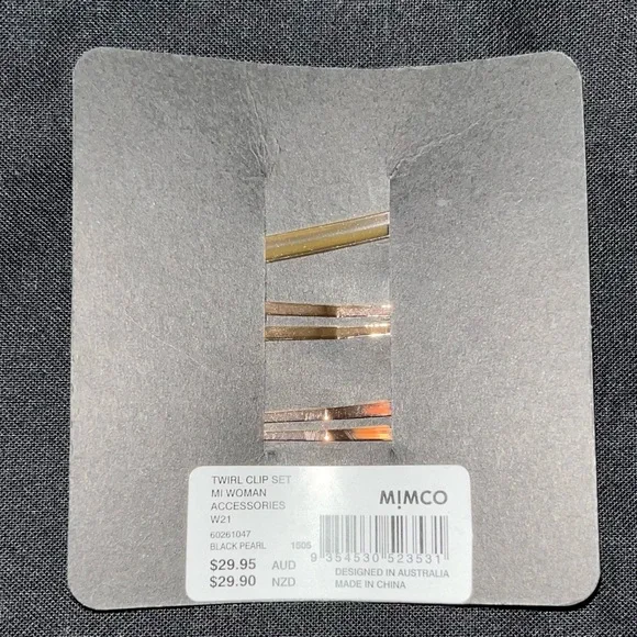 Mimco Hair Clip Set (3-piece) Black Pearl - Picture 3 of 3